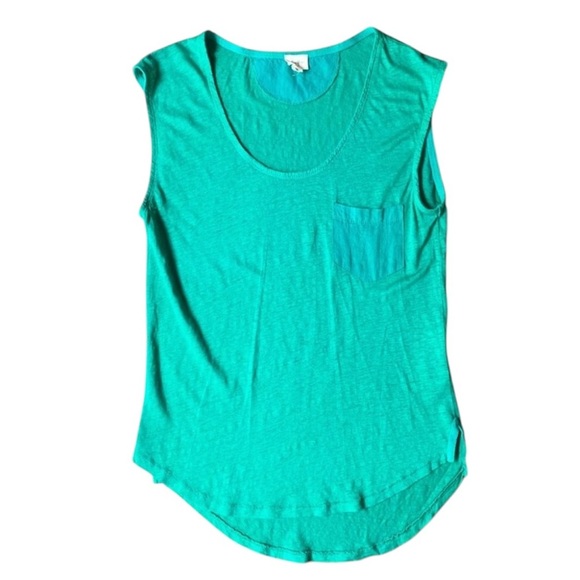 Aritzia Wilfred Free Linen Muscle T-shirt Tee Sleeveless Green Size XXS - Picture 2 of 10